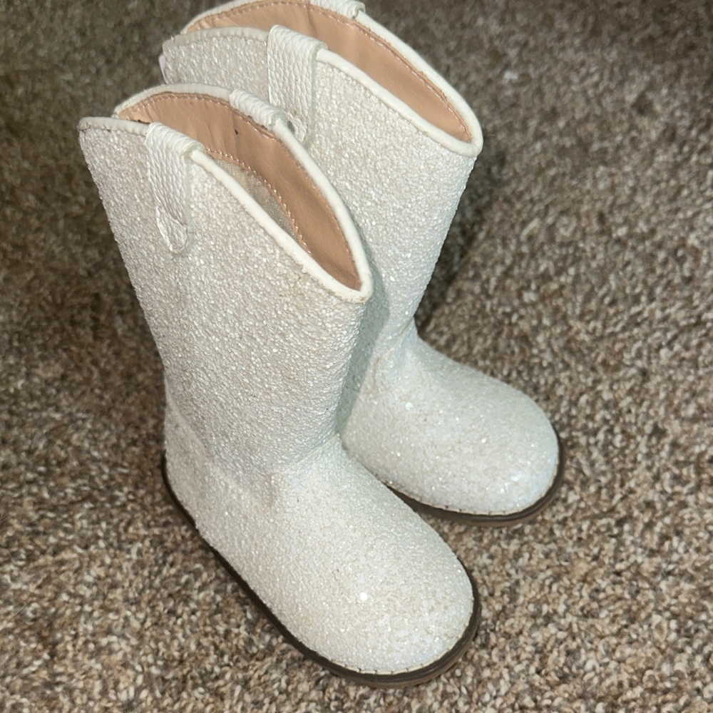 Sparkly White Toddler Boots